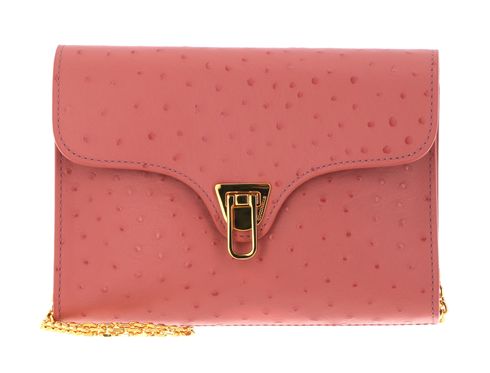 COCCINELLE Beat Ostrich Handbag Camelia