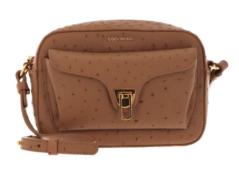 COCCINELLE Beat Ostrich Camera Bag Nocciola
