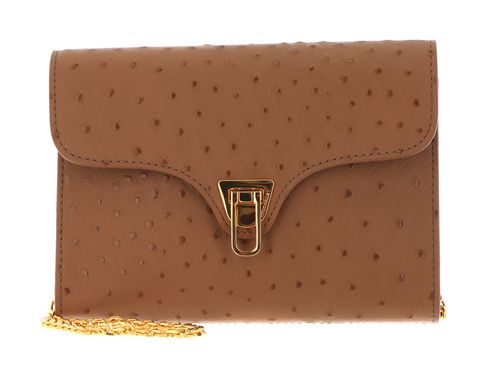 COCCINELLE Beat Ostrich Handbag Nocciola