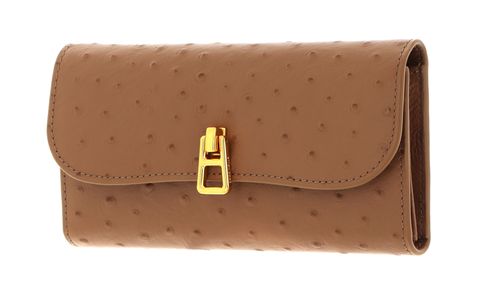 COCCINELLE Magie Ostrich Flap Wallet Nocciola