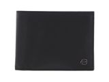 PIQUADRO Black Square Horizontal Men´s Wallet With Document´s Holder RFID Black