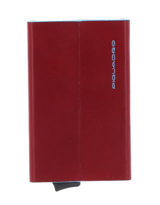 PIQUADRO Blue Square Compact Wallet With Single Slider RFID Rosso