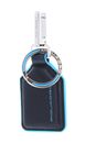 PIQUADRO Blue Square Keychain With Carabiner Hook Blu Notte PIQUADRO Blue Square Keychain With Carabiner Hook Blu Notte