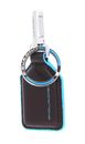 PIQUADRO Blue Square Keychain With Carabiner Hook Mogano PIQUADRO Blue Square Keychain With Carabiner Hook Mogano
