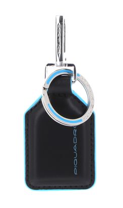 PIQUADRO Blue Square Keychain With Carabiner Hook Nero