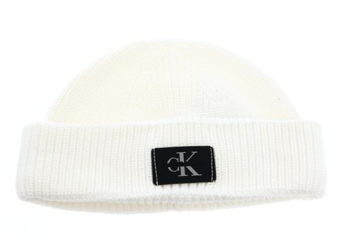 Calvin Klein CKJ Monologo Docker Beanie Bright White