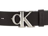 Calvin Klein CKJ Monogram Round Mono Plaque Belt 35MM W130 Bitter Brown