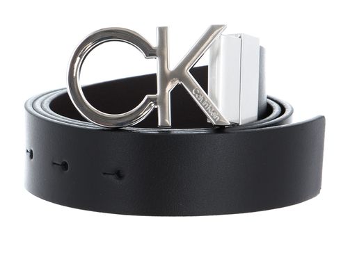 Calvin Klein Logo Rev CK Metal Belt 35MM W105 Black / Dark Brown