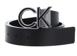 Calvin Klein Logo Rev CK Metal Inlay 35MM W85 Black Smooth / Black Textured