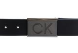 Calvin Klein Casual PQ Plaque Belt 35MM W135 CK Black