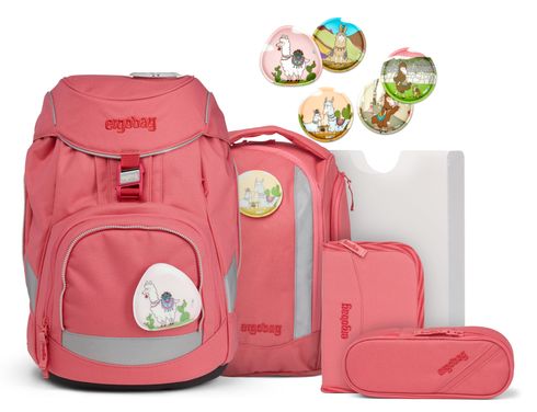 ergobag Eco Hero-Edition Pack Schoolbag Set 6-teilig Lamas in Bärjamas