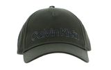 Calvin Klein Leather Lettering BB Cap Dark Olive