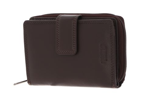 mano Donna Giulia Zip Wallet Darkbrown