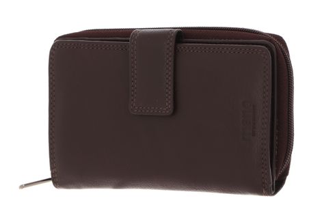 mano Donna Giulia Wallet with Long Zip Darkbrown