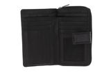 mano Donna Giulia Wallet with Long Zip Black