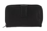 mano Donna Giulia Wallet with Long Zip Black