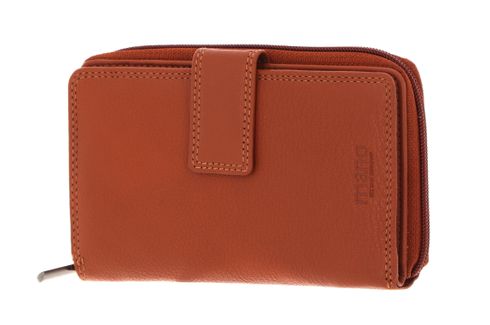 mano Donna Giulia Wallet with Long Zip Cognac