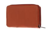 mano Donna Giulia Wallet with Long Zip Cognac