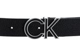 Calvin Klein Logo Adj CK Metal Inlay 35MM W135 CK Black - shortenable Calvin Klein Logo Adj CK Metal Inlay 35MM W135 CK Black - shortenable