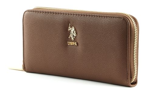 U.S. POLO ASSN. New Jones Zip Around Wallet Brown