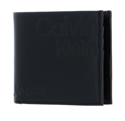 Calvin Klein CKJ Monogram Soft RFID Bifold W / Coin AOP Black