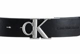 Calvin Klein CKJ Monogram Round Mono Plaque Belt W130 Black / Bitter Brown Calvin Klein CKJ Monogram Round Mono Plaque Belt W130 Black / Bitter Brown