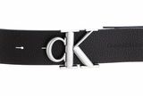 Calvin Klein CKJ Monogram Round Mono Plaque Belt W90 Black / Bitter Brown Calvin Klein CKJ Monogram Round Mono Plaque Belt W90 Black / Bitter Brown