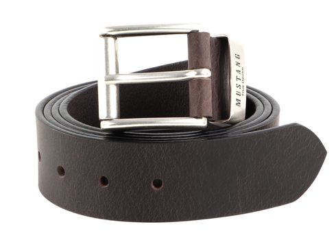 MUSTANG Leather Belt 40mm W125 Darkbrown - kürzbar