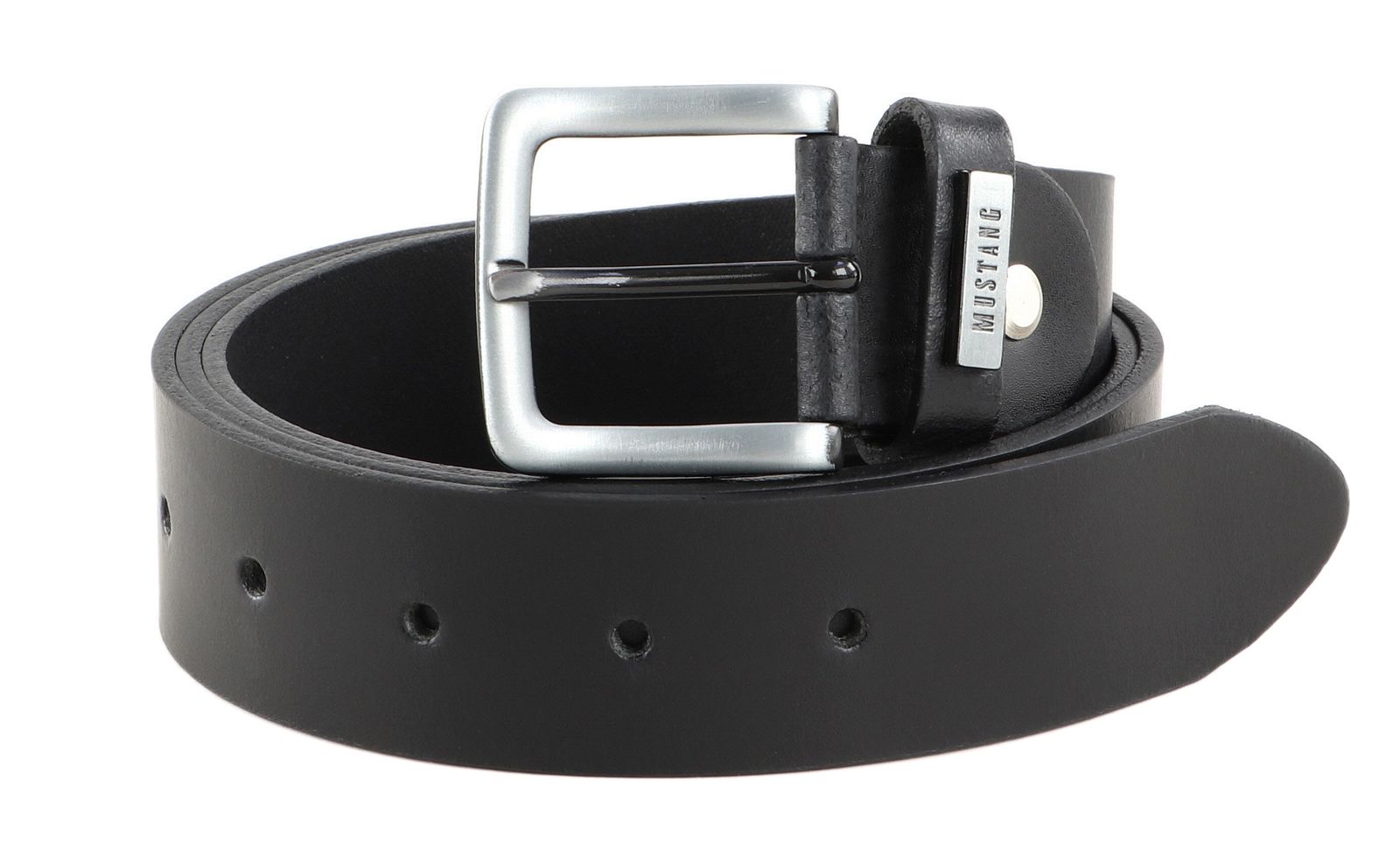 MUSTANG Gürtel Men Leather Belt W80 Black | modeherz