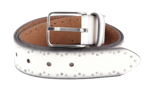 Vanzetti Denim Love 35mm Full Leather Belt W95 White