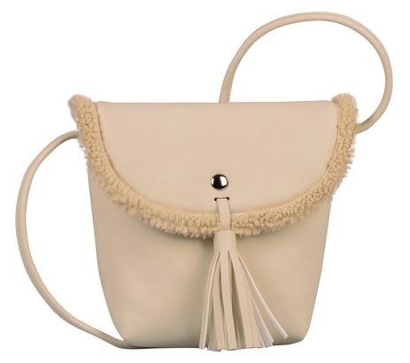 TOM TAILOR Ida Teddy Flap Bag S Cream White