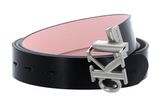 Calvin Klein CKJ Monogram Round Mono Plaque Belt W100 Black / Pink Blush