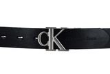 Calvin Klein CKJ Monogram Round Mono Plaque Belt W100 Black / Pink Blush