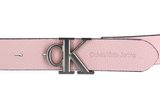 Calvin Klein CKJ Monogram Round Mono Plaque Belt W100 Black / Pink Blush
