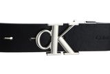 Calvin Klein CKJ Monogram Round Mono Plaque Belt W125 Black / Eggshell