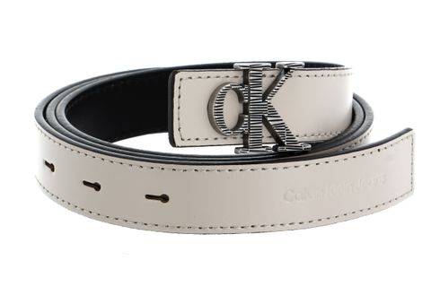 Calvin Klein CKJ Monogram Hardware Belt 25MM W70 Eggshell