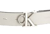 Calvin Klein CKJ Monogram Round Mono Plaque Belt W130 Black / Eggshell Calvin Klein CKJ Monogram Round Mono Plaque Belt W130 Black / Eggshell