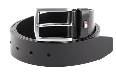 TOMMY HILFIGER Denton Leather Belt 3.5 W80 Black