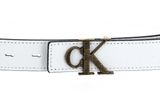 Calvin Klein CKJ Monogram Mono Hardware Belt W100 Bright White Calvin Klein CKJ Monogram Mono Hardware Belt W100 Bright White