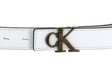 Calvin Klein CKJ Monogram Mono Hardware Belt W120 Bright White Calvin Klein CKJ Monogram Mono Hardware Belt W120 Bright White