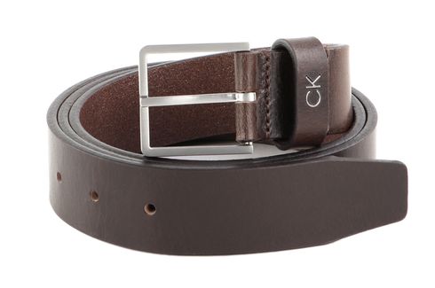 Calvin Klein Formal Leather Belt 3.5CM W85 Dark Brown