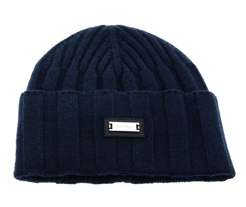 Calvin Klein Wide Wool Rib Beanie CK Navy