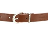 Calvin Klein CK Must Metal Loop Round Belt 25MM W125 Cognac
