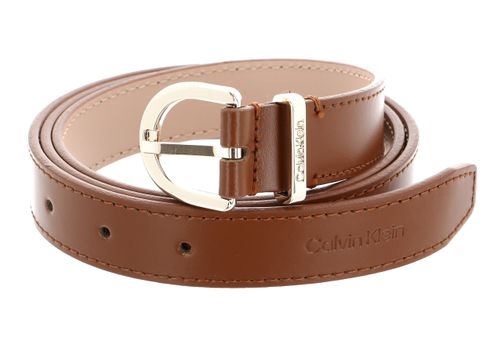 Calvin Klein CK Must Metal Loop Round Belt 25MM W135 Cognac