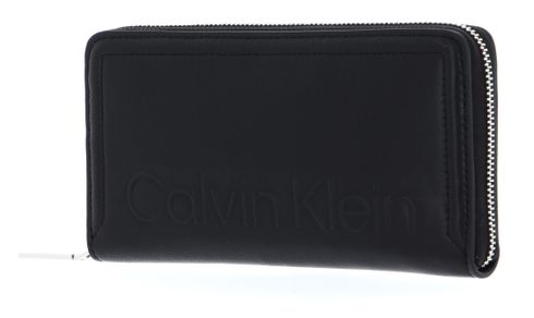 Calvin Klein Minimal Hardware Zip Around Wallet L CK Black