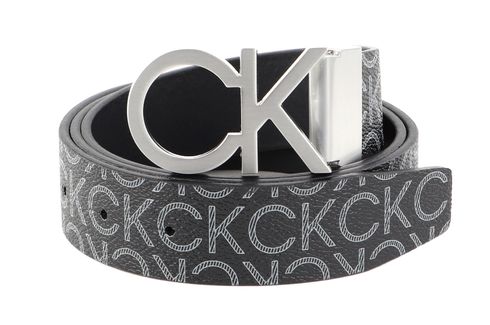 Calvin Klein CK Reversible Adjustable New Mono Belt 3,5CM W80 Black Monogram - shortenable