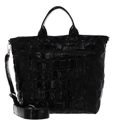 abro Leather Primitivo Shopper Kaia Big L Black / Nickel