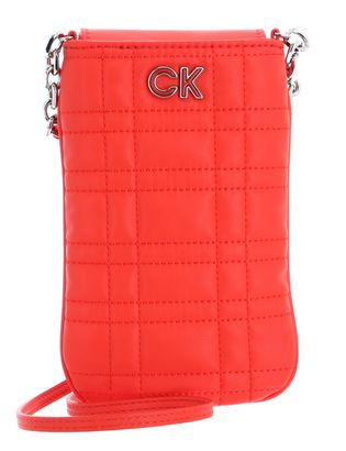 Calvin Klein Re-Lock Quilt Phone Pouch Deep Orange