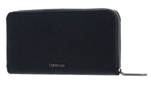 Calvin Klein Re-Lock Zip Around Wallet With Charm CK Black