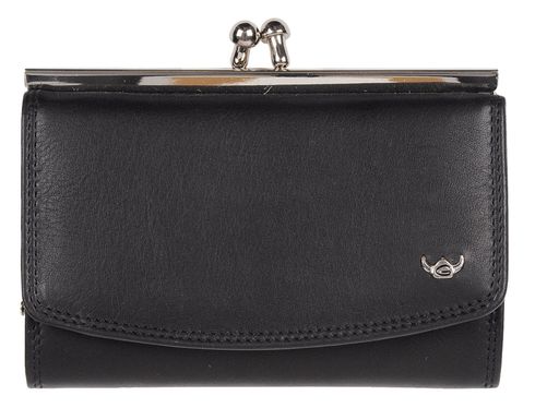 Golden Head Polo RFID Protect French Coin Purse Wallet Black